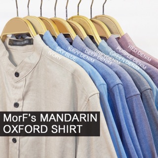 Mandarin Long Sleeve เสื้อเชิ้ต oxford คอจีน แขนยาว