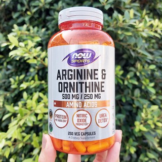 อาร์จีนีน Sports Arginine &amp; Ornithine 500 mg /250 mg 250 Capsules (Now Foods®)