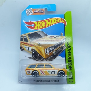 รถเหล็ก Hotwheels 71 DATSUN BLUEBIRD 510 WAGON (เบอร์71)(สีเหลือง)(ib20)