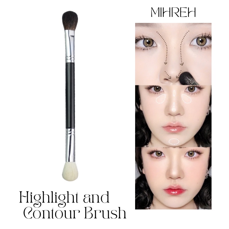 (พร้อมส่ง) แปรงไฮไลท์และคอนทัวร์จมูก 2 in 1 Highlight and Contour Brush (BR35)