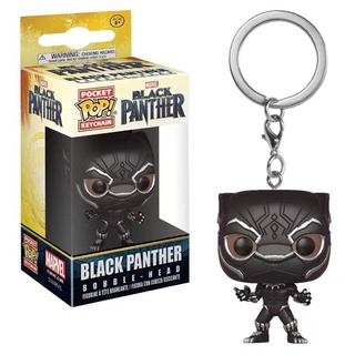 พวงกุญแจฟิกเกอร์ Funko Pop Black Panther Marvel The Avengers ของเล่นสะสม สําหรับเด็ก