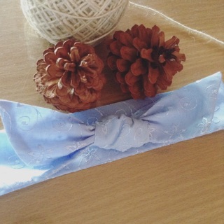 Hairband ลายปักสีฟ้า🌸