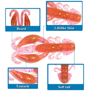 เหยื่อตกปลาปลอม รูปกุ้ง กุ้งจําลอง แบบนิ่ม ขนาด 2 กรัม 5 ซม. 5 ชิ้น ต่อถุง