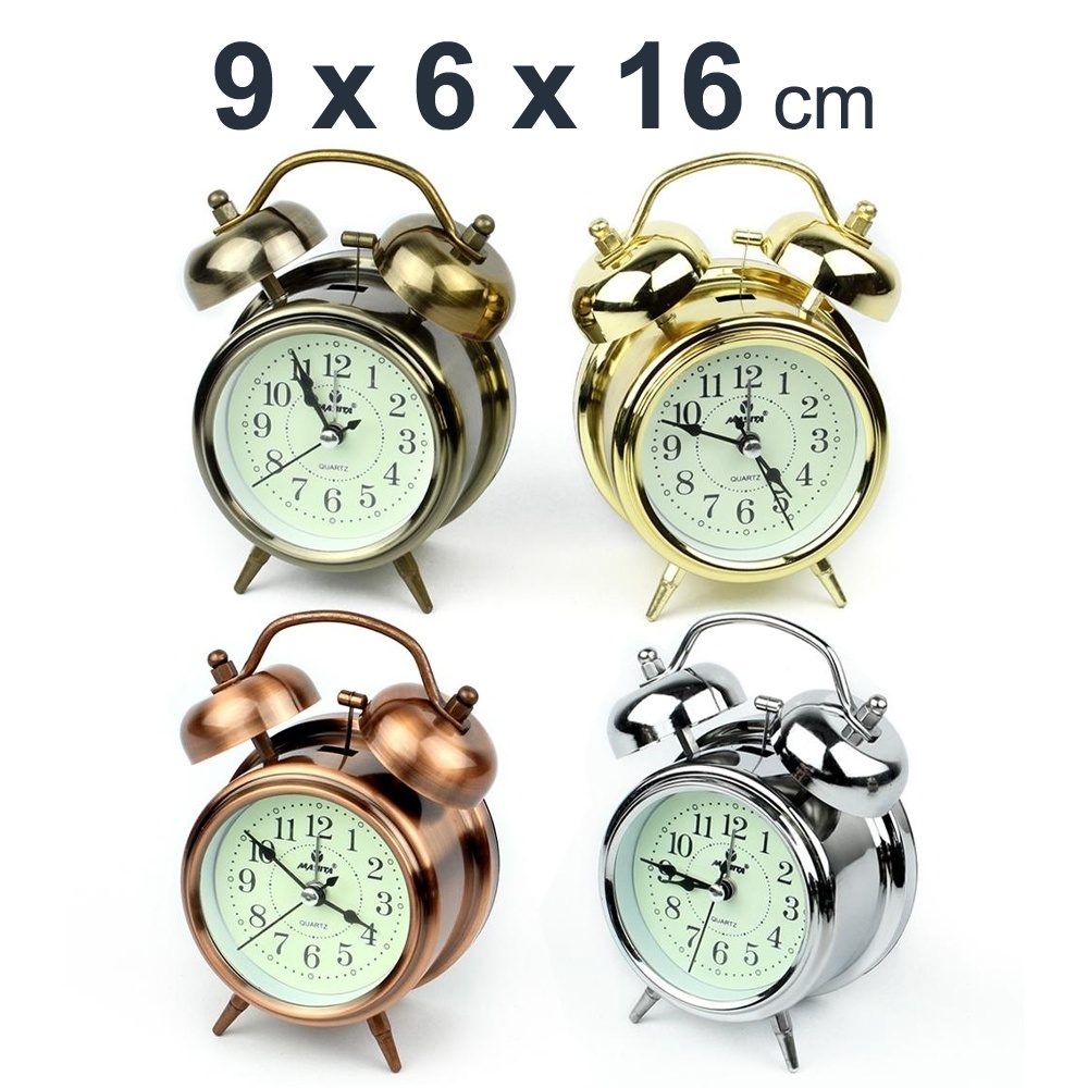 นาฬิกาปลุก สไตล์วินเทจ คละสี TWIN BELL& ALARM CLOCK รุ่น Quartz-Clock-351-03a-Song