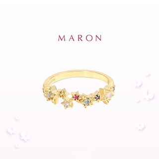 MARON - Nine Lucky Stars Eternity Ring ชุบ 18K Gold แหวนดาวนพเก้า เสริมดวง เงินแท้925