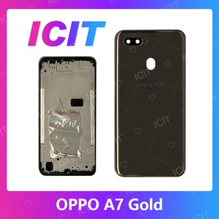 OPPO A7 อะไหล่บอดี้ เคสกลางพร้อมฝาหลัง Body For oppo a7 อะไหล่มือถือ ICIT 2020