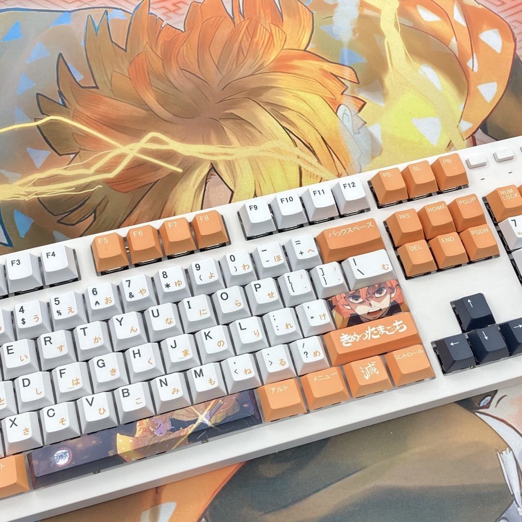 Kimetsu no Yaiba Agatsuma Zenitsu Keycap PBT Cherry Profile  อากาสึมะ เซ็นอิตสึ ดาบพิฆาตอสูร คีย์แคป