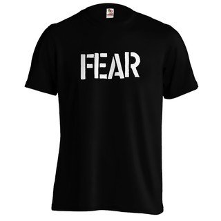 เสื้อยืดอินเทรนด์ผู้ชายอินเทรนด์ผู้หญิงfear - เสื้อยืดคอก ลมแขนสั้นสไตล์พังก์ร็อคS-3XL