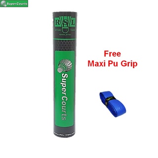 Rsl Supercourt (ห่อบับเบิ้ล) + ฟรี Maxi PU Grip ลูกขนไก่แบดมินตัน