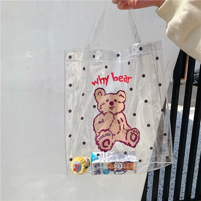 กระเป๋า pvcใส ลาย🧸 Why Bear