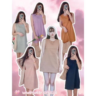 cutie dress - มินิเดรสแขนกุดสุดมินิมอล สไตล์เกาหลี