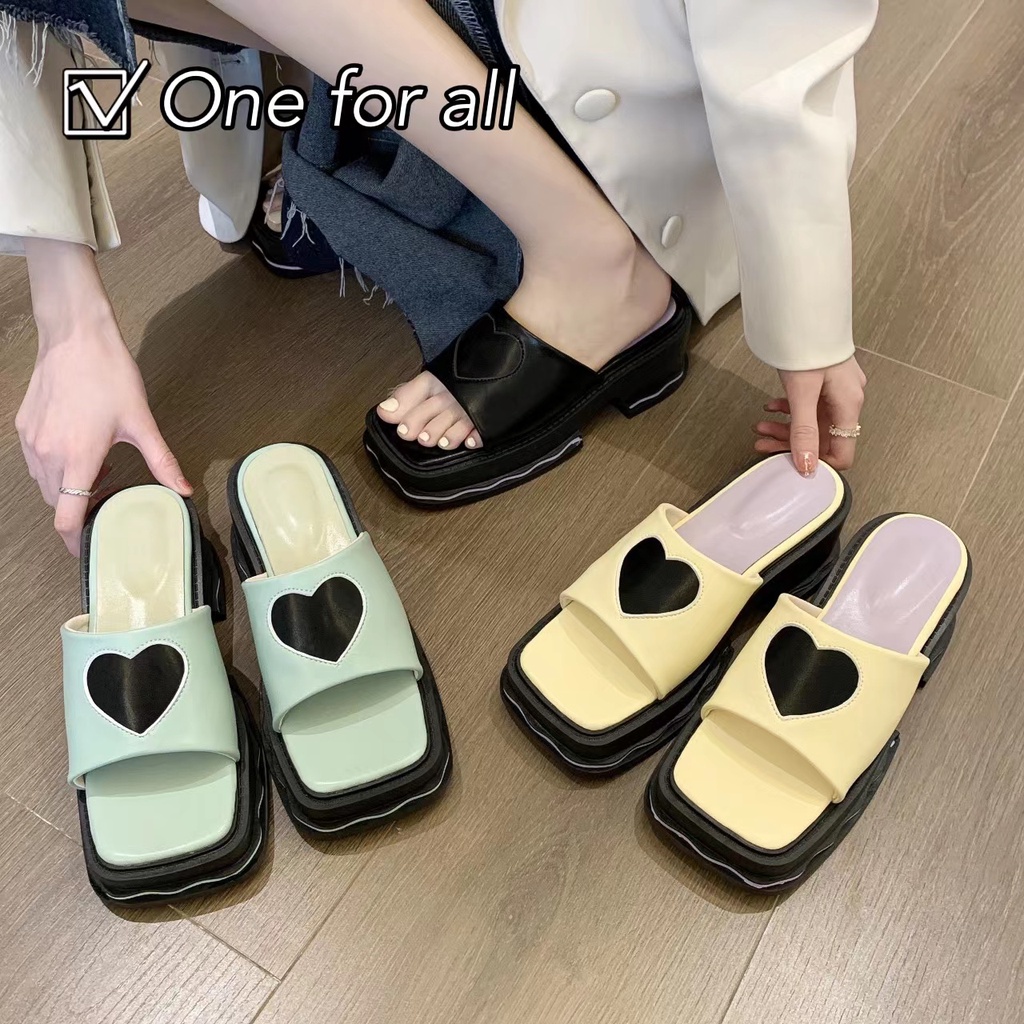 (เกรดA)🔥พร้อมส่งจากไทย🔥TX335 คอลใหม่ล่าสุด รองเท้าแฟชั่นผู้หญิง รองเท้าแตะสวม  ความสูง 5 cm (3สี)