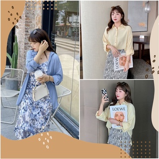 [ 🔥อกถึง 49" ] : PMP0545 : พร้อมส่ง เสื้อผ้าไซส์ใหญ่ คนอ้วน สาวอวบ เสื้อเชิ้ตแขนยาว เนื้อผ้าใส่สบาย