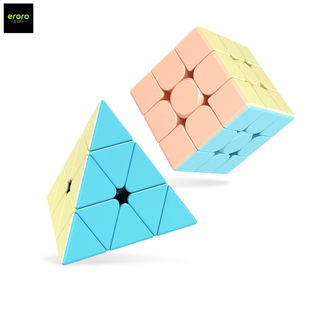ERORO รูบิค แบบเคลือบสี 2X2 3x3 4x4 5x5 ลื่นหัวแตก สีพาสเทล Rubik's Cube หมุนลื่น ของเล่นฝึกสมอง