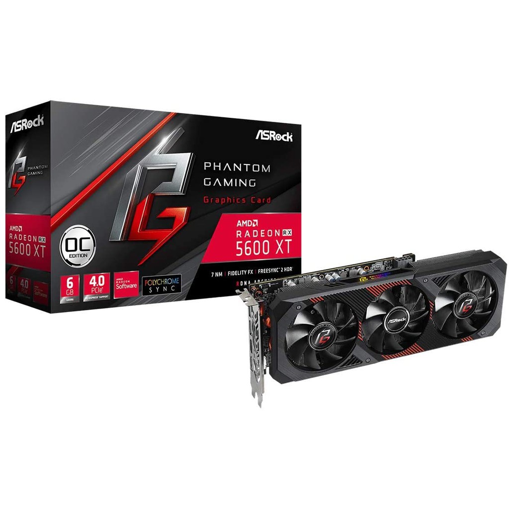 VGA ASrock Radeon RX 5600 XT Phantom Gaming D3 6G OC รับประกัน3ปี