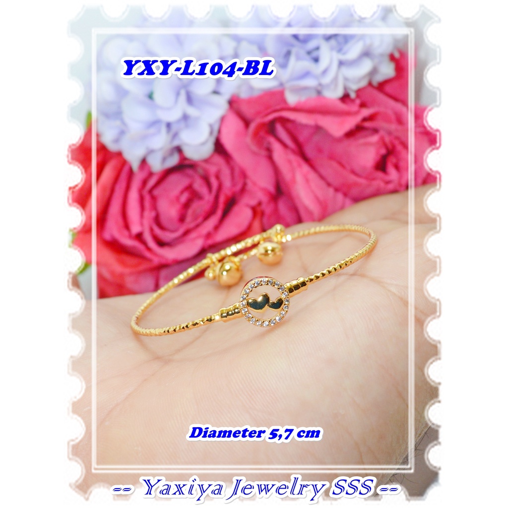 Original Yaxiya ยี่ห้อ 18K Gold Plated กําไลข้อมือสร้อยข้อมือ YXY-L104-BL Love Gold