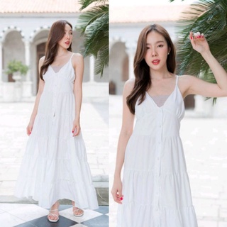 Maxidress สายเดี่ยวไฮโซ กระโปรงบานอลังการมาก🌼💕