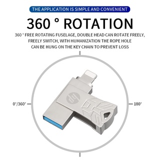 Hp แฟลชไดรฟ์ Otg 2 in 1 ไดรฟ์ปากกา สําหรับ iOS iPhone อุปกรณ์จัดเก็บข้อมูลภายนอก แล็ปท็อป คอมพิวเตอร์พีซี
