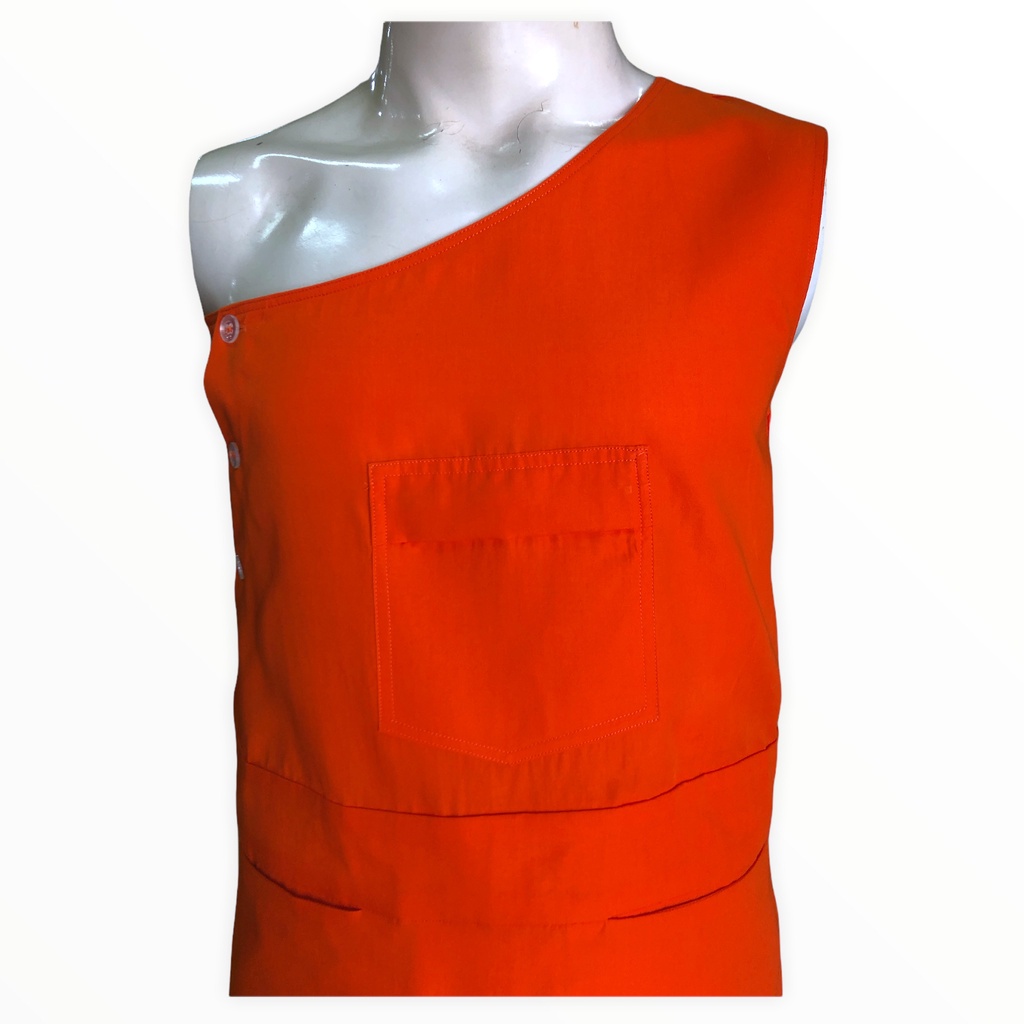 อังสะพระ สีส้มเข้ม ผ้าป่านทอง ตรา BIGBOON - รูปที่ 2