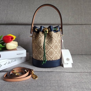 TORYBURCH T MONOGRAM COLORBlOCK JACQUARD MINI BUCKET BAG