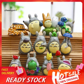 โมเดลตุ๊กตา totoro เรซิ่นขนาดเล็ก 12 ชิ้น/ชุด