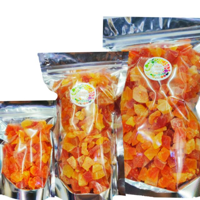 มะละกอหั่นเต๋าอบแห้ง 🚚💨พร้อมส่ง Dried fruit ผลไม้อบแห้ง มะละกอ หั่นเต๋า