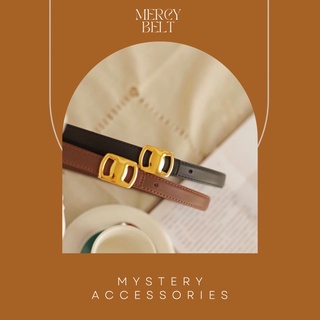 BT33-BT34: Mercy Belt | Mystery Accessories เข็มขัดหนัง สีน้ำตาล หัวทอง