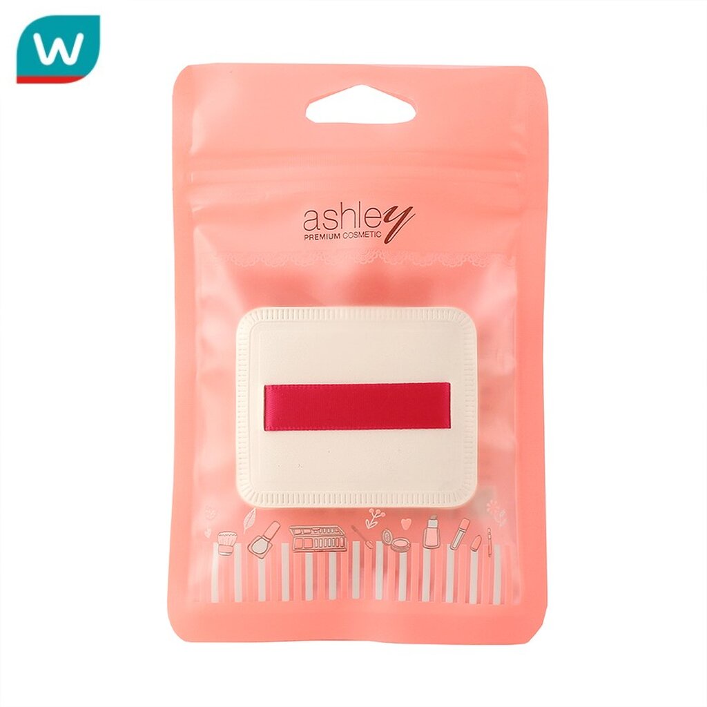 Ashley แอชลี่ย์ พรีเมี่ยม คูชั่น พัฟ แบบเหลี่ยม 1ชิ้น