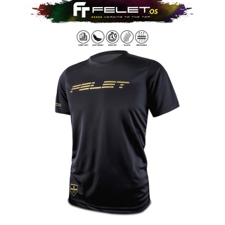 Felet H-54 เสื้อเชิ้ตแบดมินตัน ธรรมดา ทุกเพศ - สีดํา