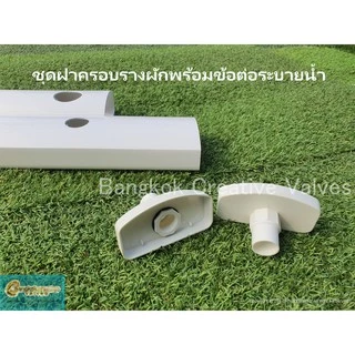 ฝาท่อรางผัก ชุดฝาครอบท่อพร้อมข้อต่อระบายน้ำ ไฮโดรโปรนิกส์