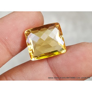 พลอย ซิทริน { Natural Citrine } 13.84 cts.  #อัญมณีประจำราศีพิจิก ขนาด 13.7 x 15.8 x 8.3 mm. พลอยแท้100%