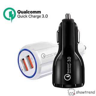 USB 3.0 In Car Charger 2 Ports USB QC Fast อะแดปเตอร์ชาร์จ