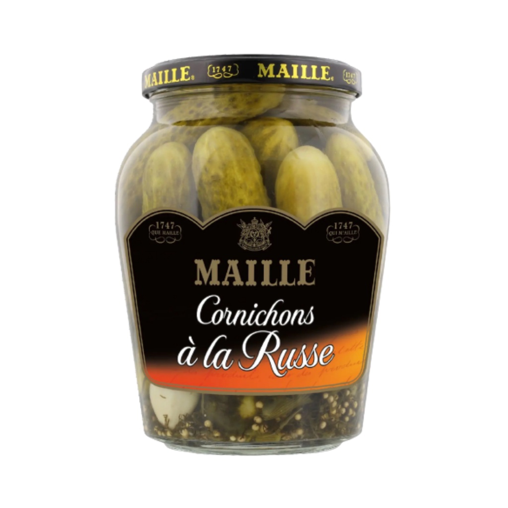 มายย์ แตงกวาดอง คอร์นิชง รัสเซียนสไตล์ 820 กรัม - Cornichons Russian Style a la Russe 820g Maille brand