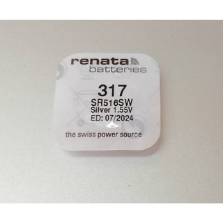 ถ่านกระดุม Renata ถ่าน ของแท้ 1.55V made in Swiss Renata 317,SR516SW