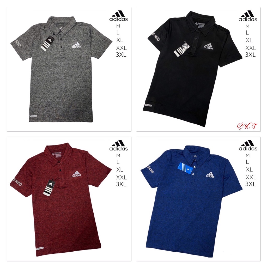 เสื้อโปโลคอปกผ้ายึดAdi เสื้อโปโลแขนสั้นชาย เสื้อคอปกแขนสั้นชาย หญิง สวมใส่สบาย