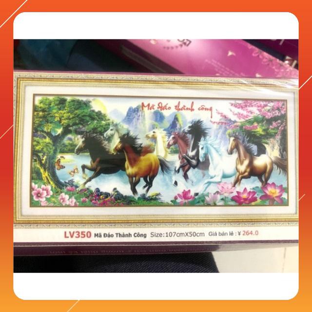 ภาพวาด DIAMOND ม้าสําเร็จ 8 ตัว LV350 |107x50ซม| ยังไม่ได้ติด