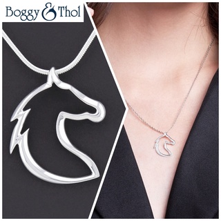 Boggy &amp; Thol Pendant Horse จี้สร้อยคอ พร้อมสร้อย รูปม้า เงินแท้ ดีไซน์เรียบหรู 925 Sterling Silver