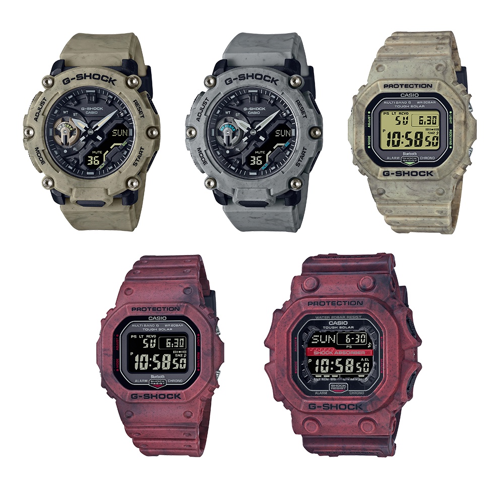 Casio G-Shock นาฬิกาข้อมือผู้ชาย สายเรซิ่น รุ่น GA-2200SL-5A,GA-2200SL-8A,GW-B5600SL-4,GW-B5600SL-5,GX-56SL-4