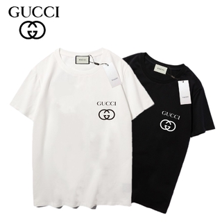 ถูกสุดๆพร้อมส่ง Gu-Cc-I เสื้อยืดแขนสั้นผ้าฝ้ายพิมพ์ลายสไตล์คลาสสิกสําหรับคู่รักรหัสเต็ม