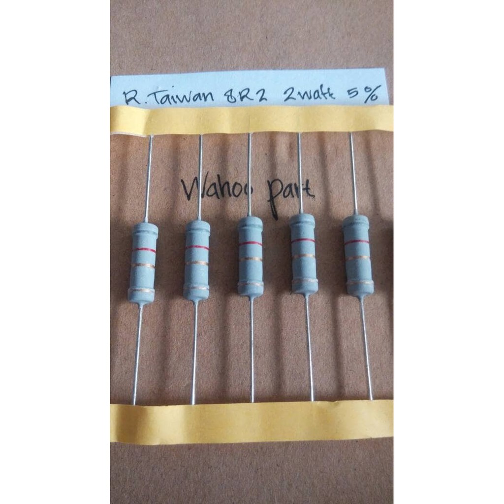 8R2 8.2 โอห์ม ไต้หวัน 2 วัตต์ 5% Resistor ราคา (10 ชิ้น)