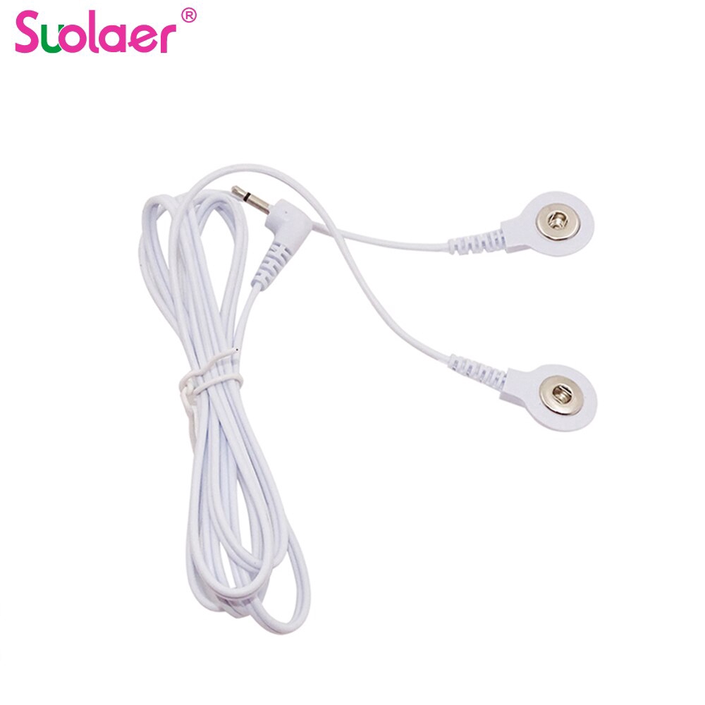Suolaer สายตะกั่วอิเล็กโทรดเชื่อมต่อ สำหรับเครื่องนวดบำบัดดิจิทัล TENS ปลั๊กสายไฟ 5 มม. 2 ปุ่ม 2.5 มม. 1 ชิ้น