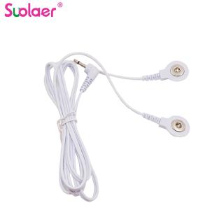 Suolaer สายตะกั่วอิเล็กโทรดเชื่อมต่อ สำหรับเครื่องนวดบำบัดดิจิทัล TENS ปลั๊กสายไฟ 5 มม. 2 ปุ่ม 2.5 มม. 1 ชิ้น