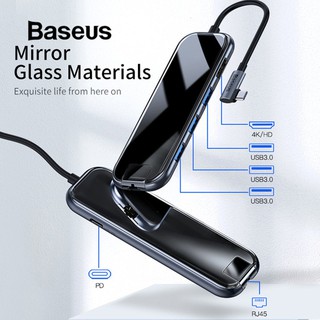 Baseus ( Type - C To 3 X Usb 3 . 0 + Hd 4 K + Rj45 ) รองเท้าผ้าใบลําลองเหมาะกับการเล่นกีฬา