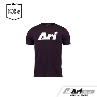 ARI KIDS SIGNATURE LIFESTYLE TEE - PLUM/WHITE/WHITE เสื้อยืด อาริ คิดส์ ซิกเนเจอร์ สีม่วง