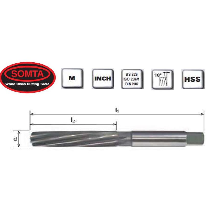 Somta Parallel Hand Reamers (HSS) 1/16 ~ 13/32 นิ้ว