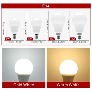Got Liang หลอดไฟสปอตไลท์ LED E27 E14 20W 18W 15W 12W 9W 6W 3W AC 220V สีขาวอบอุ่น ประหยัดพลังงาน