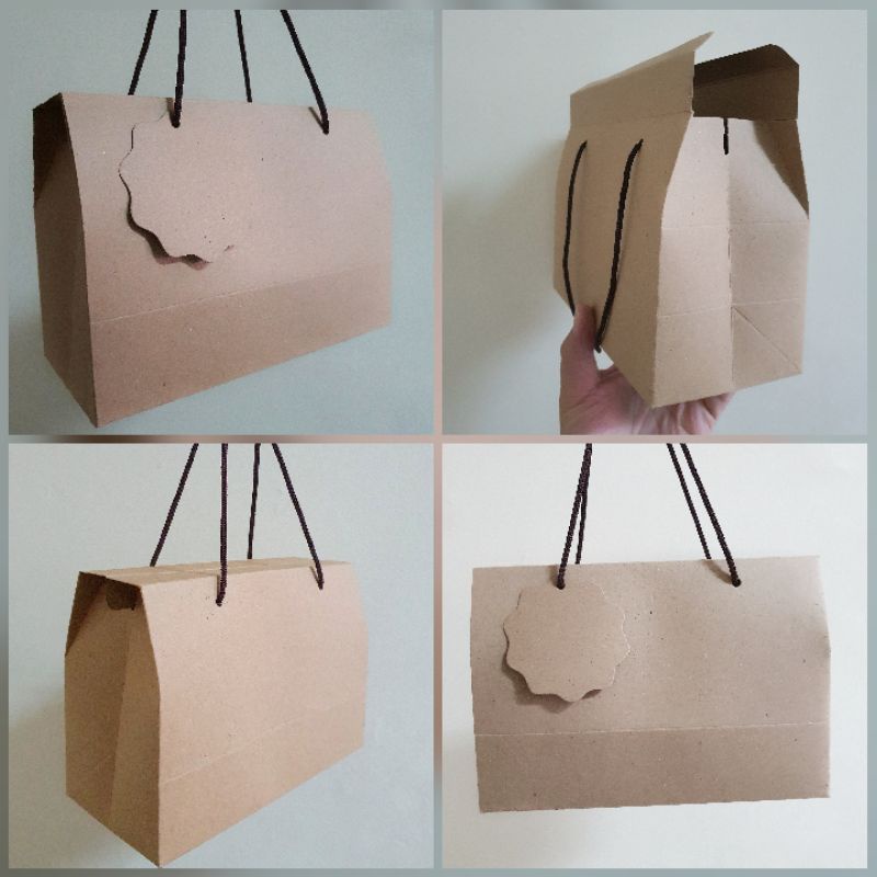 Carrying Box / Goody Bag + Tag ขนาด 20x9x8.5cm "S" (1 แพ็คมี 10 กล่อง & ป้าย)