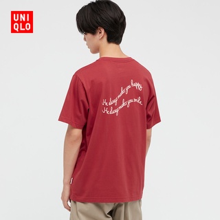 UNIQLO ใหม่เสื้อยืดลําลองสําหรับผู้ชาย/ผู้หญิงแขนสั้นคอลูกเรือลาย Mickey Mouse (Disney Series) 43685