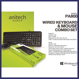 Anitech Keyboard And Mouse PA800 คีย์บอร์ดพร้อมเมาส์