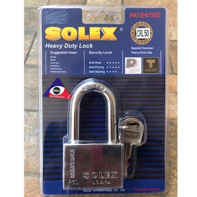 กุญแจ SOLEX_CLR50_โครเมี่ยม คอยาว 50 มม._ลดราคา